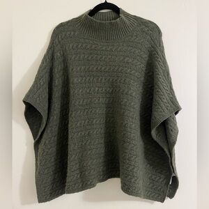 Beachlunchlounge Olive Green Cable Knit Women's Sweater